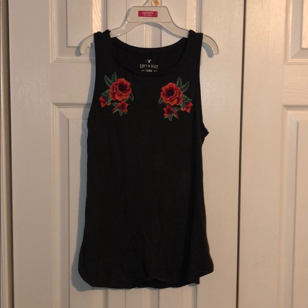 Dark Grey Floral Tank